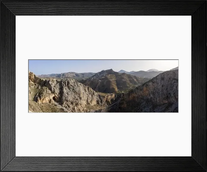 Framed Print : Aerial panoramic landscape view of Kourtaliotiko Gorge, Crete, Greece Framed Print : Aerial panoramic landscape view of Kourtaliotiko Gorge, Crete, Greece
