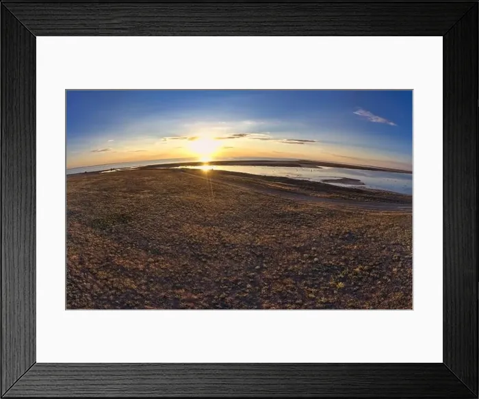 Framed Print : Unusual islands on a brilliant lake, top view, drone camera