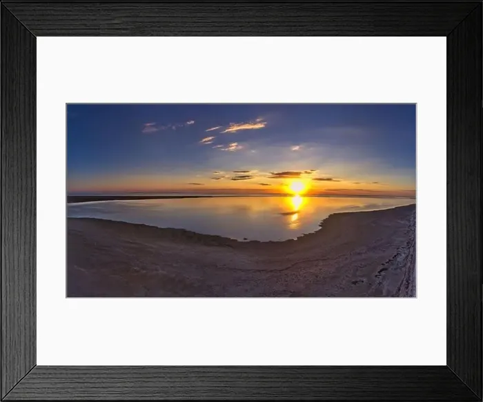 Framed Print : Unusual islands on a brilliant lake, top view, drone camera
