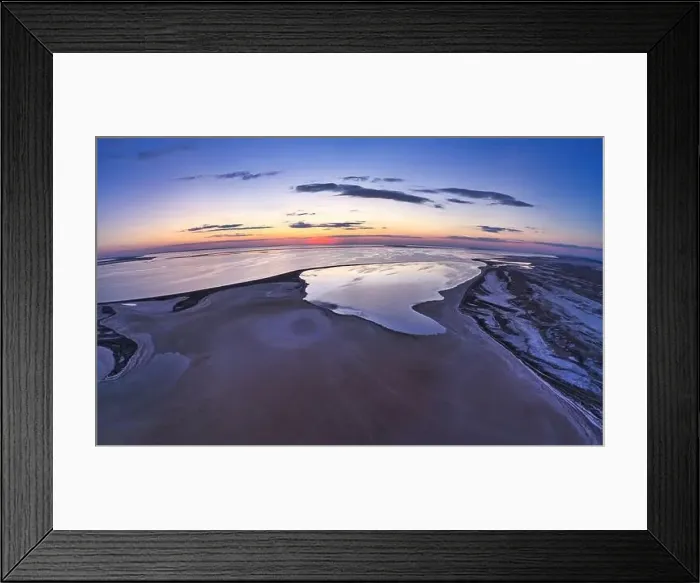 Framed Print : Unusual islands on a brilliant lake, top view, drone camera
