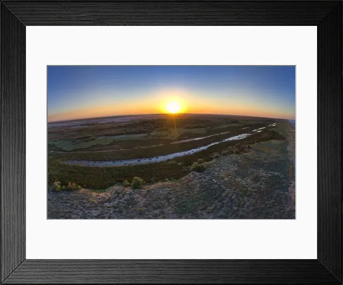 Framed Print : Unusual islands on a brilliant lake, top view, drone camera