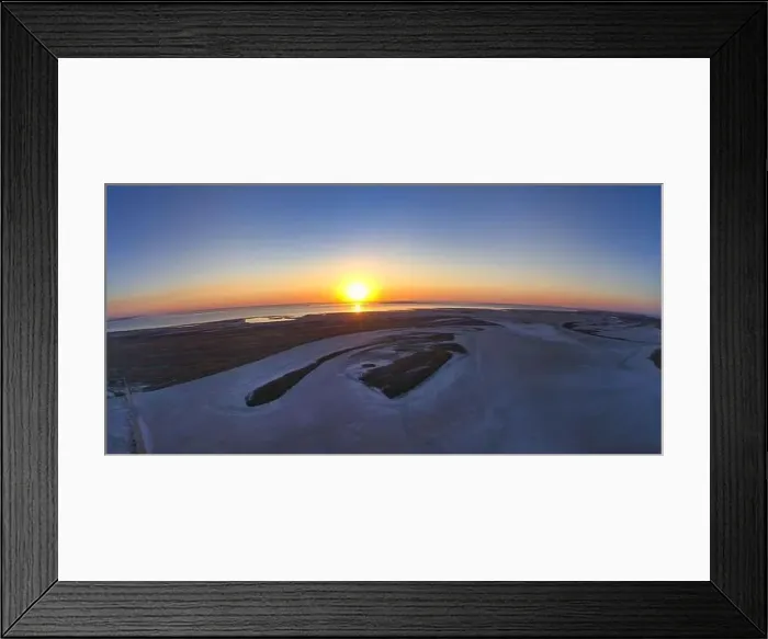 Framed Print : Unusual islands on a brilliant lake, top view, drone camera
