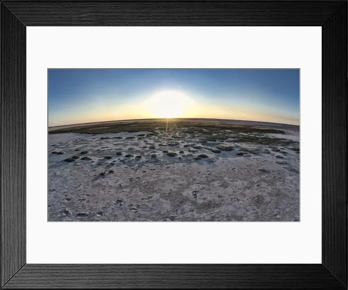 Framed Print : Top view of a sandy swamp with large patches of grass and bushes Framed Print : Top view of a sandy swamp with large patches of grass and bushes