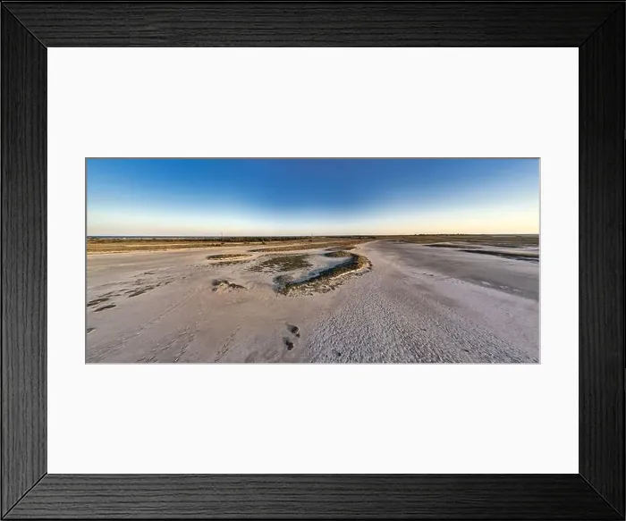 Framed Print : Top view of a sandy swamp with large patches of grass and bushes Framed Print : Top view of a sandy swamp with large patches of grass and bushes