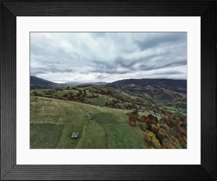 Framed Print : Landscape of beautiful evening autumn mountains after sunset Framed Print : Landscape of beautiful evening autumn mountains after sunset