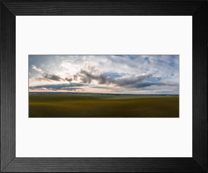 Framed Print : Flying over a field of growing wheat. Aerial panoramic drone shot Framed Print : Flying over a field of growing wheat. Aerial panoramic drone shot