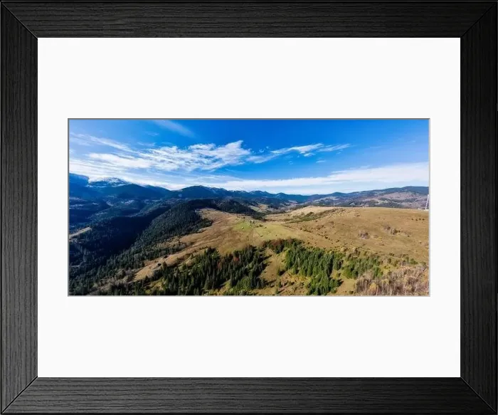 Framed Print : Small village in a mountain valley of the Carpathian Mountains on an autumn day in Ukraine in the village of Dzembronya Framed Print : Small village in a mountain valley of the Carpathian Mountains on an autumn day in Ukraine in the village of Dzembronya