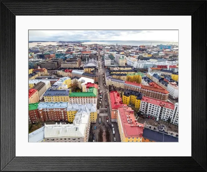 Framed Print : Aerial View of Helsinki City Center, Finland Framed Print : Aerial View of Helsinki City Center, Finland