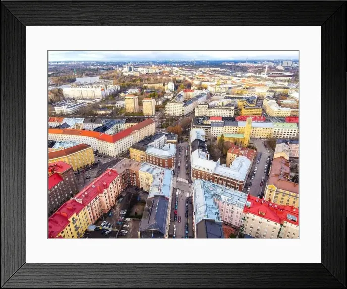 Framed Print : Aerial View of Helsinki City Center, Finland Framed Print : Aerial View of Helsinki City Center, Finland