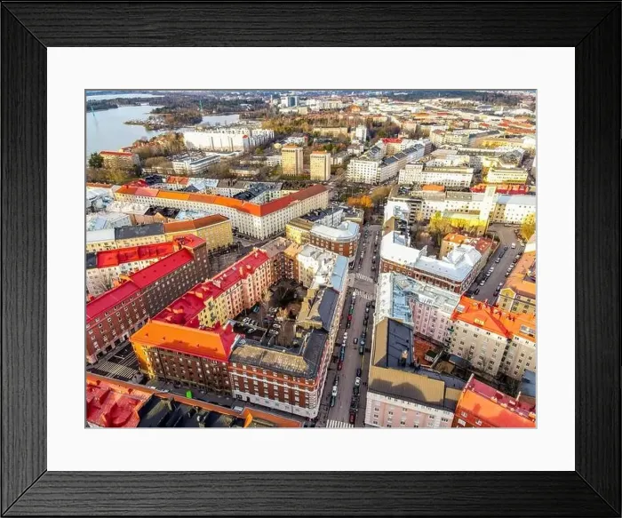 Framed Print : Aerial View of Helsinki City Center, Finland Framed Print : Aerial View of Helsinki City Center, Finland
