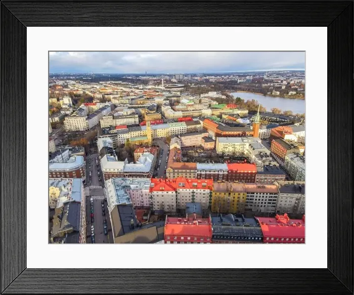 Framed Print : Aerial View of Helsinki City Center, Finland Framed Print : Aerial View of Helsinki City Center, Finland
