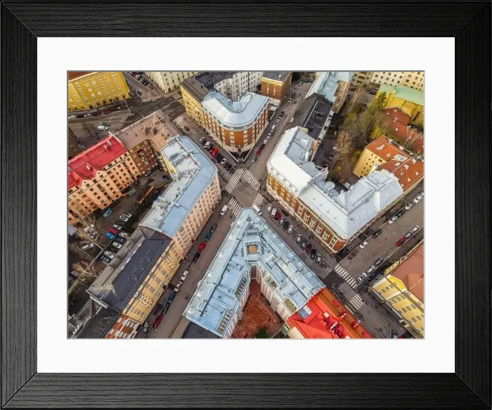Framed Print : Aerial View of Helsinki City Center, Finland Framed Print : Aerial View of Helsinki City Center, Finland
