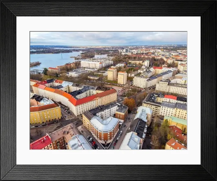 Framed Print : Aerial View of Helsinki City Center, Finland Framed Print : Aerial View of Helsinki City Center, Finland