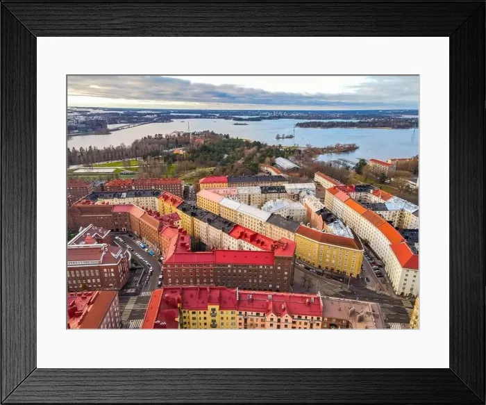 Framed Print : Aerial View of Helsinki City Center, Finland Framed Print : Aerial View of Helsinki City Center, Finland