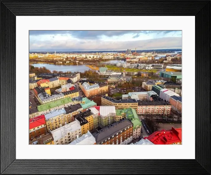 Framed Print : Aerial View of Helsinki City Center, Finland Framed Print : Aerial View of Helsinki City Center, Finland