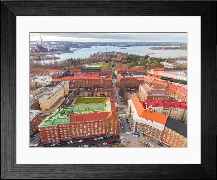 Framed Print : Aerial View of Helsinki City Center, Finland Framed Print : Aerial View of Helsinki City Center, Finland