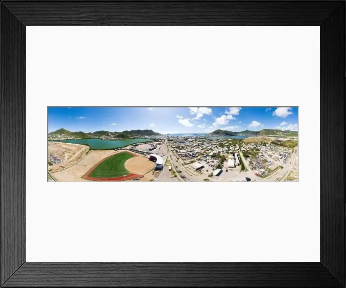 Framed Print : Scenic aerial view of the caribbean island of St.Maarten Framed Print : Scenic aerial view of the caribbean island of St.Maarten