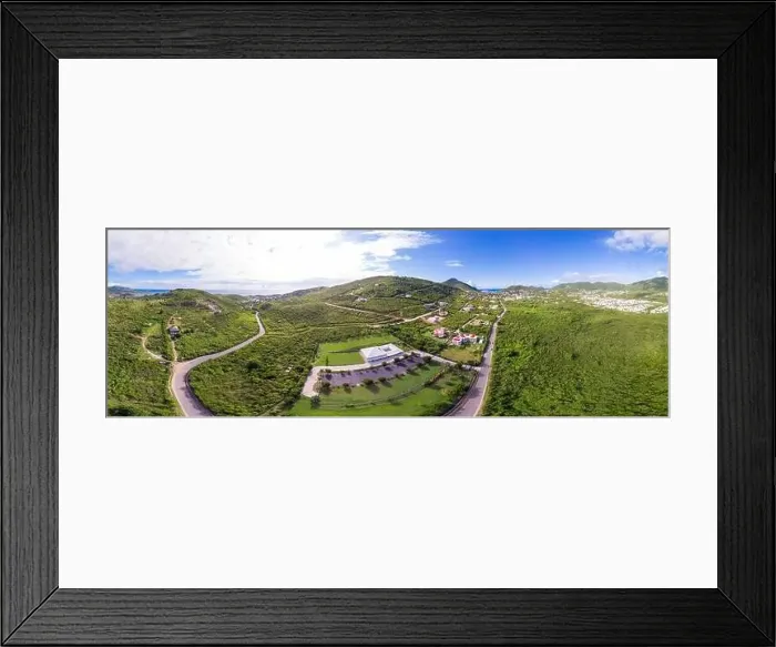 Framed Print : Scenic aerial view of the caribbean island of St.Maarten Framed Print : Scenic aerial view of the caribbean island of St.Maarten