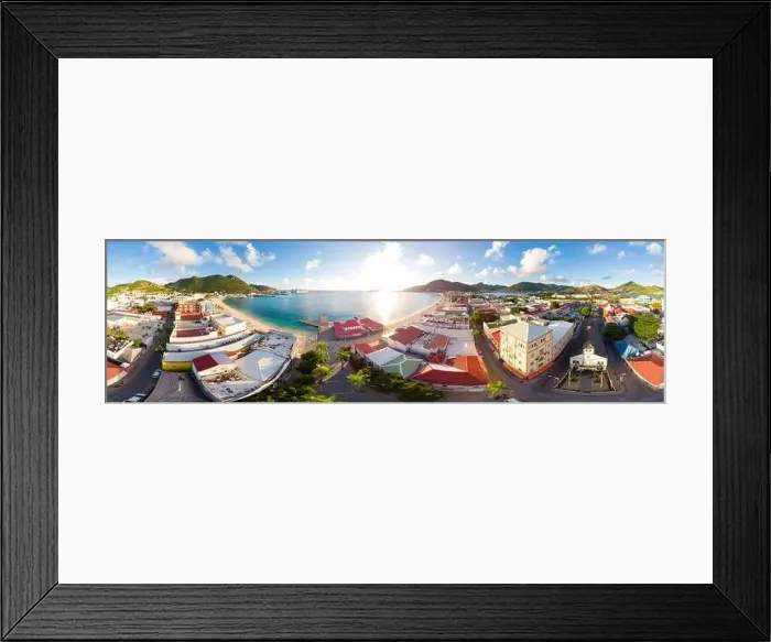 Framed Print : Scenic view of the caribbean island of St.Maarten. The island of Dutch Sint Maaarten Framed Print : Scenic view of the caribbean island of St.Maarten. The island of Dutch Sint Maaarten
