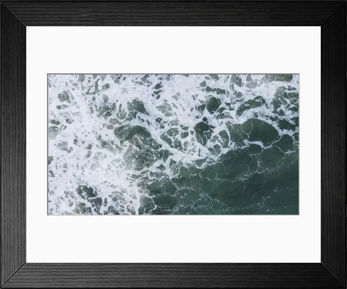Framed Print : Beautiful scenic aerial landscape of splashing ocean waves with foam bubbles. High quality photo Framed Print : Beautiful scenic aerial landscape of splashing ocean waves with foam bubbles. High quality photo