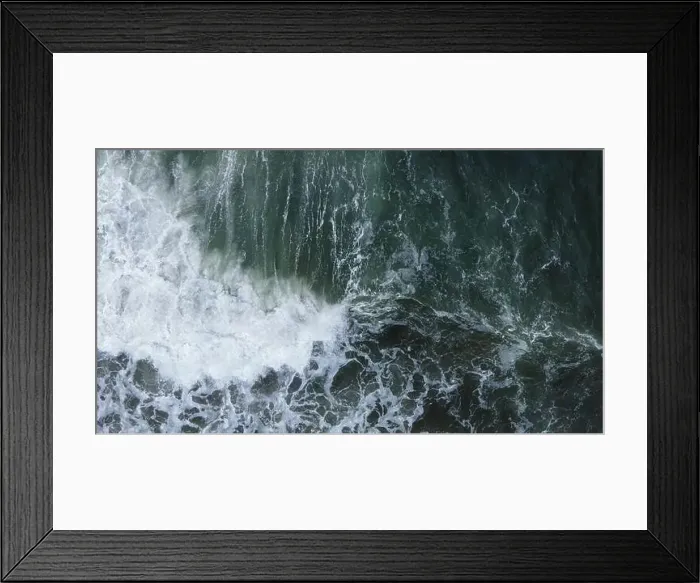 Framed Print : Beautiful scenic aerial landscape of splashing ocean waves with foam bubbles. High quality photo Framed Print : Beautiful scenic aerial landscape of splashing ocean waves with foam bubbles. High quality photo