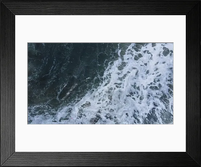Framed Print : Beautiful scenic aerial landscape of splashing ocean waves with foam bubbles. High quality photo Framed Print : Beautiful scenic aerial landscape of splashing ocean waves with foam bubbles. High quality photo