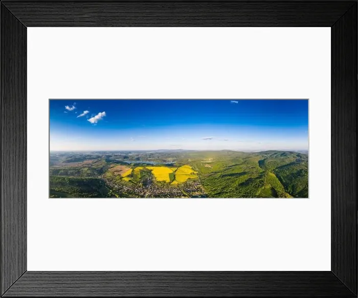 Framed Print : yellow canola field with blue sky Framed Print : yellow canola field with blue sky