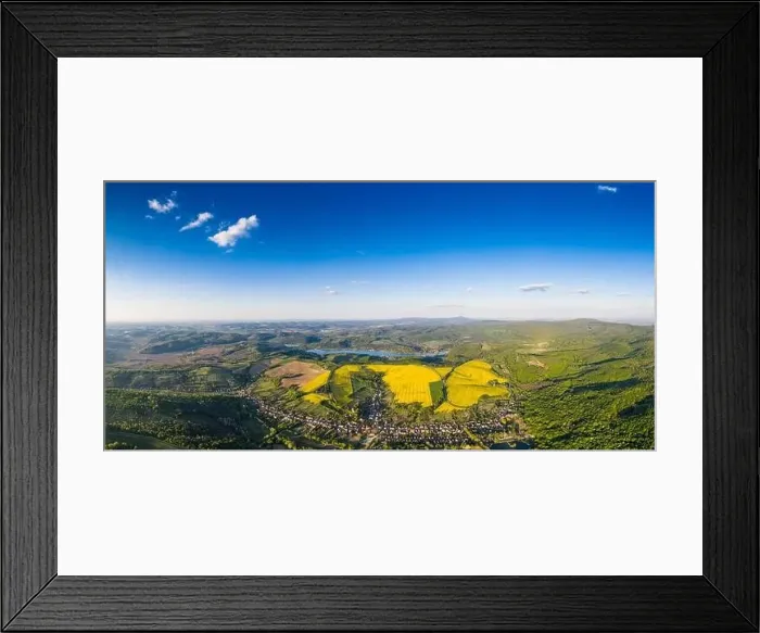 Framed Print : yellow canola field with blue sky Framed Print : yellow canola field with blue sky