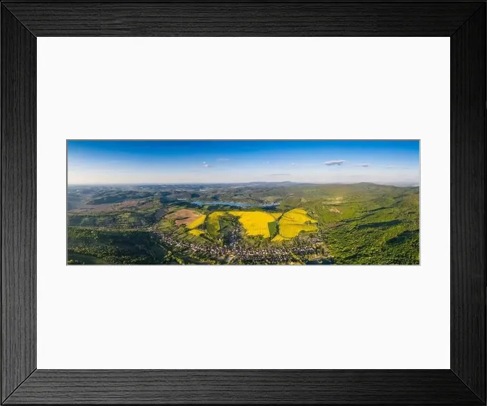 Framed Print : yellow canola field with blue sky Framed Print : yellow canola field with blue sky