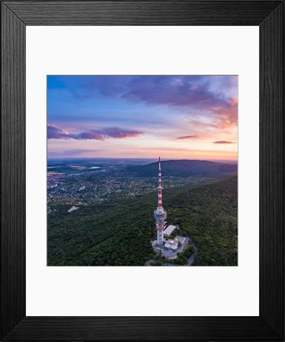 Framed Print : TV tower in Pecs Hungary with Mecsek hills Framed Print : TV tower in Pecs Hungary with Mecsek hills