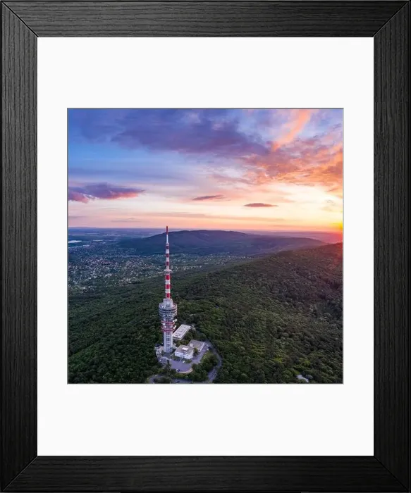 Framed Print : TV tower in Pecs Hungary with Mecsek hills Framed Print : TV tower in Pecs Hungary with Mecsek hills