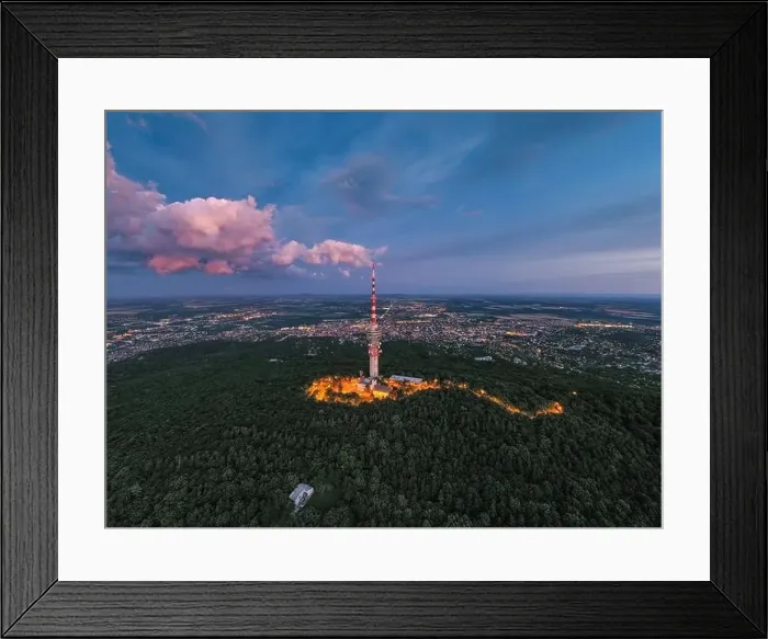 Framed Print : TV tower in Pecs Hungary with Mecsek hills Framed Print : TV tower in Pecs Hungary with Mecsek hills