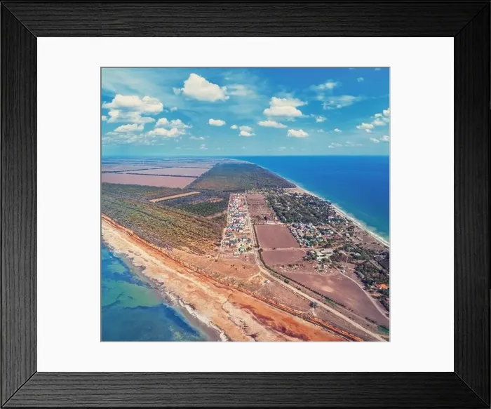 Framed Print : Seascape, top view of the sea and shore and estuary. Tylihul Estuary, Ukraine, Europe Framed Print : Seascape, top view of the sea and shore and estuary. Tylihul Estuary, Ukraine, Europe