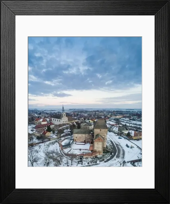 Framed Print : Panoramic view of Simontornya at winter Framed Print : Panoramic view of Simontornya at winter