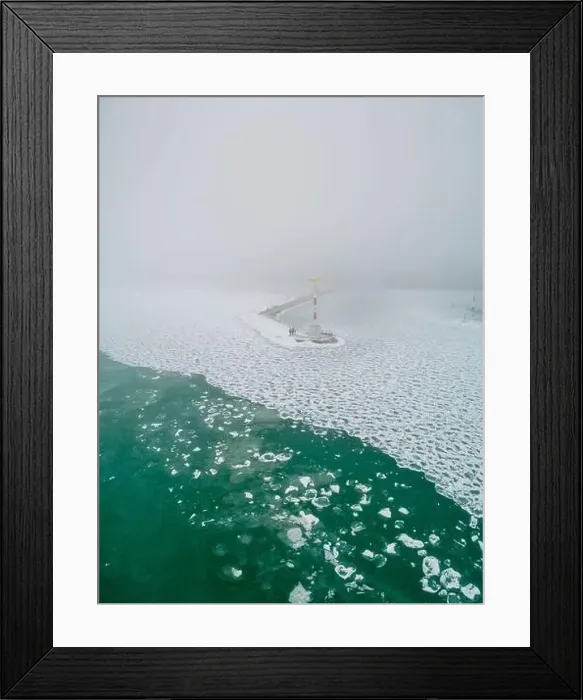 Framed Print : Foggy winter in Siofok harbor, Hungary Framed Print : Foggy winter in Siofok harbor, Hungary