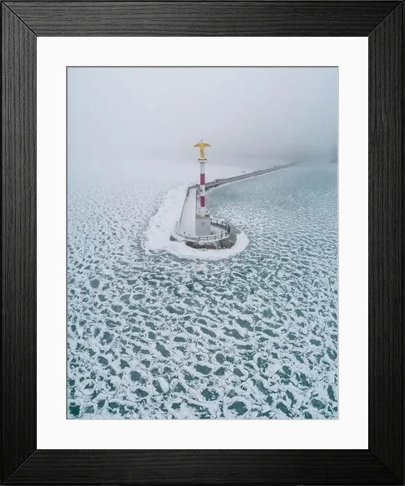 Framed Print : Foggy winter in Siofok harbor, Hungary Framed Print : Foggy winter in Siofok harbor, Hungary