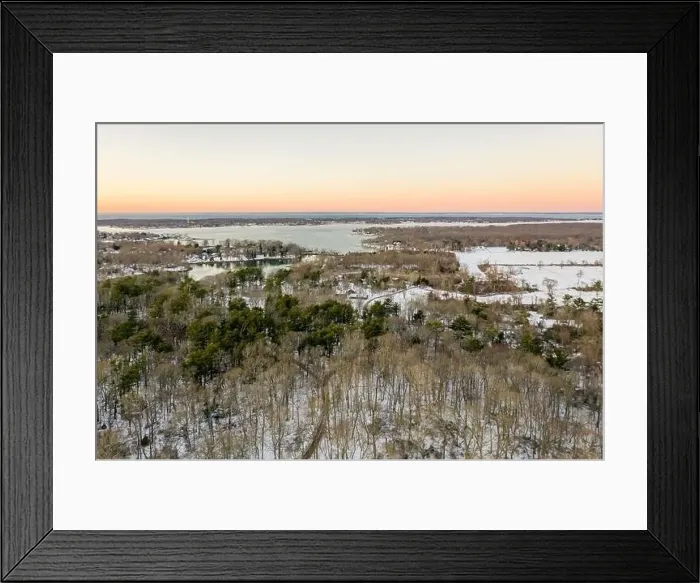 Framed Print : Aerial view of Sylvester Manor and Dering Harbor in the distance Framed Print : Aerial view of Sylvester Manor and Dering Harbor in the distance