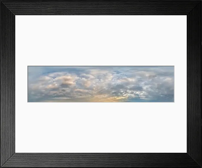 Framed Print : Sky panorama with Stratocumulus clouds in Seamless spherical equirectangular format as full zenith for use in 3D Framed Print : Sky panorama with Stratocumulus clouds in Seamless spherical equirectangular format as full zenith for use in 3D