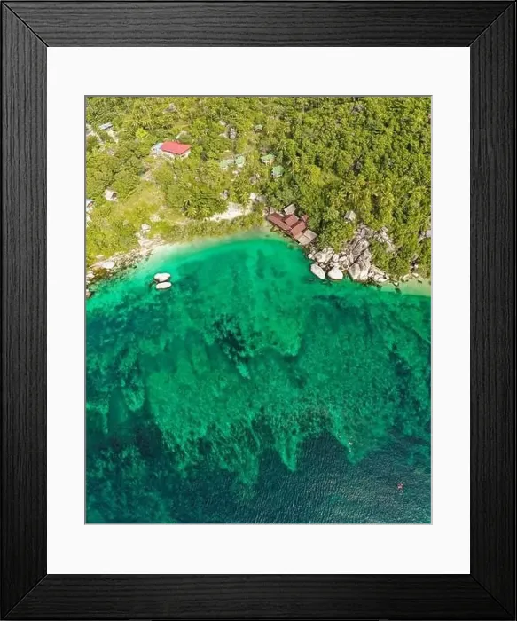 Framed Print : Aerial view of Koh Tao, Samui Province, Thailand, South east Asia Framed Print : Aerial view of Koh Tao, Samui Province, Thailand, South east Asia