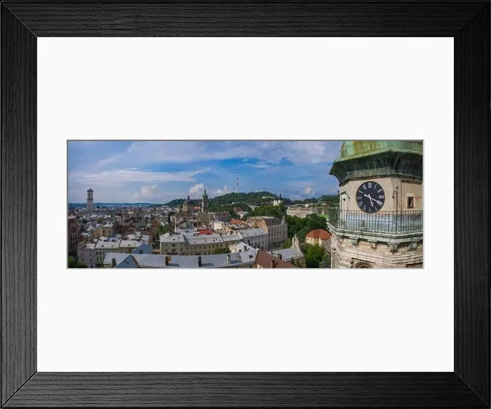 Framed Print : Lviv, Ukraine - August 24, 2020: Aerial view on Bernardine church in Lviv from drone Framed Print : Lviv, Ukraine - August 24, 2020: Aerial view on Bernardine church in Lviv from drone
