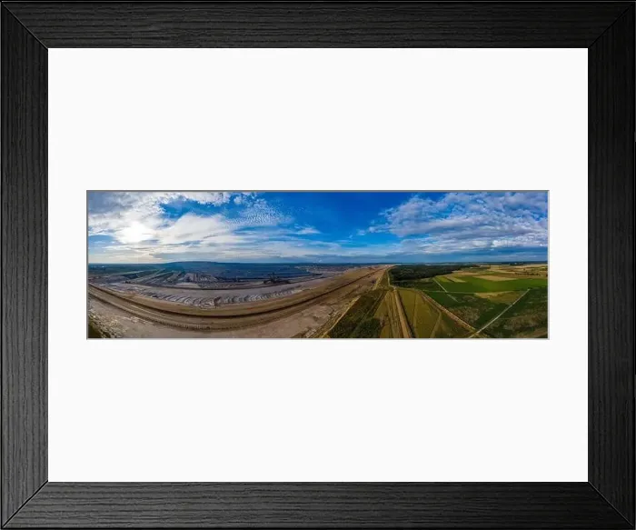Framed Print : Panoramic view of Hambach surface mine and Hambach Forest, Germany. Drone photography Framed Print : Panoramic view of Hambach surface mine and Hambach Forest, Germany. Drone photography