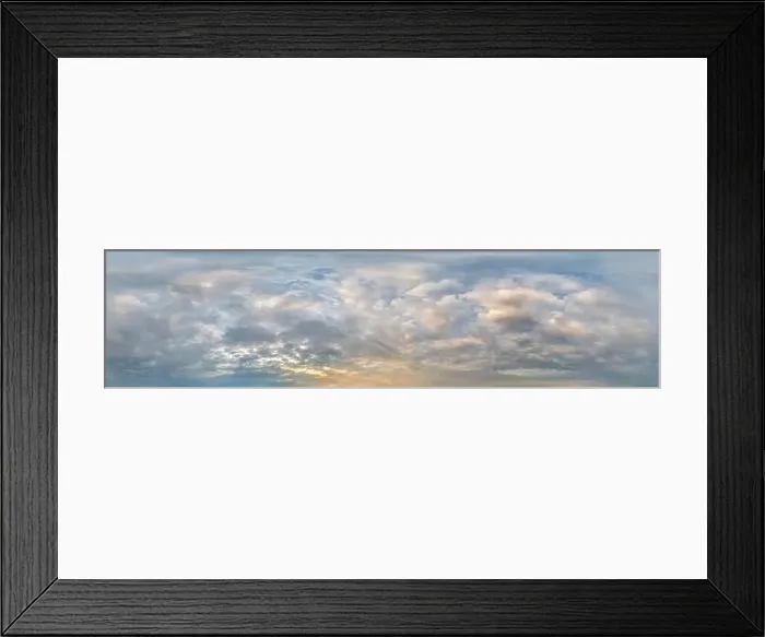 Framed Print : Sky panorama with Stratocumulus clouds in Seamless spherical equirectangular format as full zenith for use in 3D Framed Print : Sky panorama with Stratocumulus clouds in Seamless spherical equirectangular format as full zenith for use in 3D
