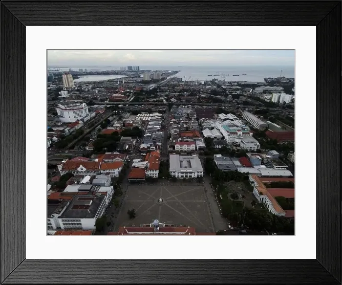 Framed Print : Aerial View. Fatahilah museum at Old City at Jakarta Framed Print : Aerial View. Fatahilah museum at Old City at Jakarta