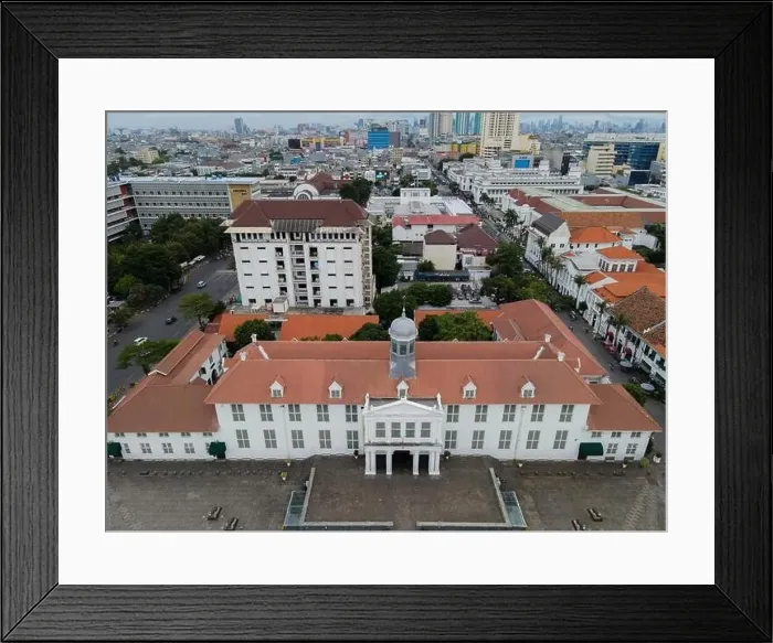Framed Print : Aerial View. Fatahilah museum at Old City at Jakarta Framed Print : Aerial View. Fatahilah museum at Old City at Jakarta