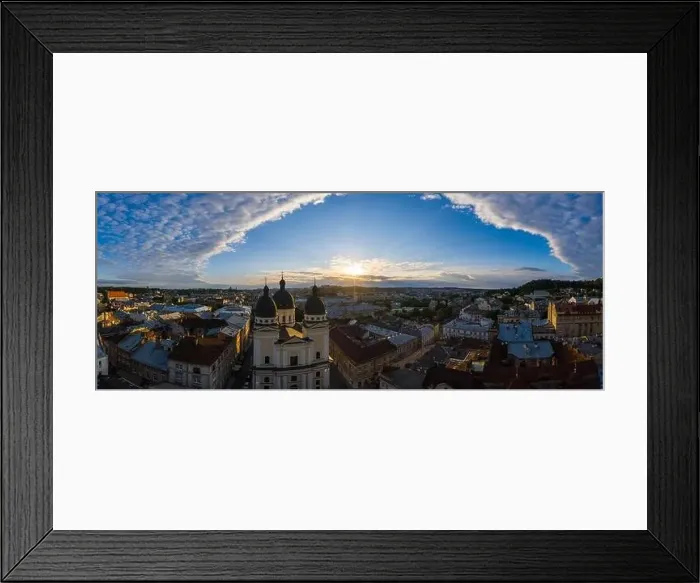 Framed Print : View on The Church of the Transfiguration in Lviv, Ukraine from drone Framed Print : View on The Church of the Transfiguration in Lviv, Ukraine from drone