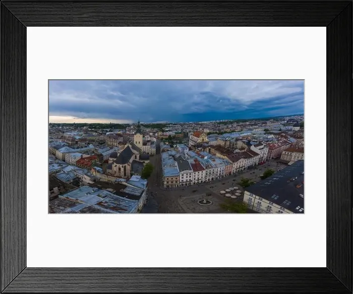 Framed Print : Lviv, Ukraine - August 25, 2020: View on Latin Cathedral in Lviv, Ukraine from drone Framed Print : Lviv, Ukraine - August 25, 2020: View on Latin Cathedral in Lviv, Ukraine from drone