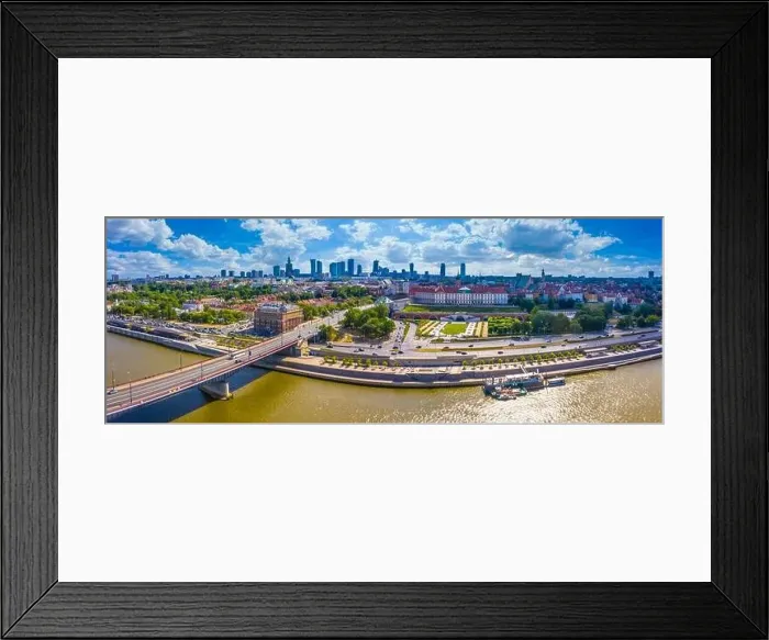 Framed Print : City skyline background. Aerial view of Warsaw capital city of Poland