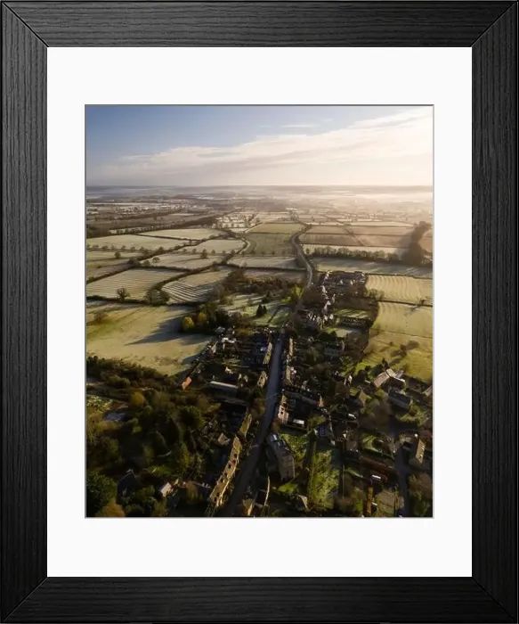 Framed Print : Aerial drone photo of a Cotswolds Village Framed Print : Aerial drone photo of a Cotswolds Village