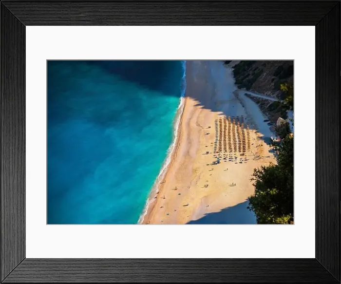 Framed Print : Famous Myrtos beach from overlook