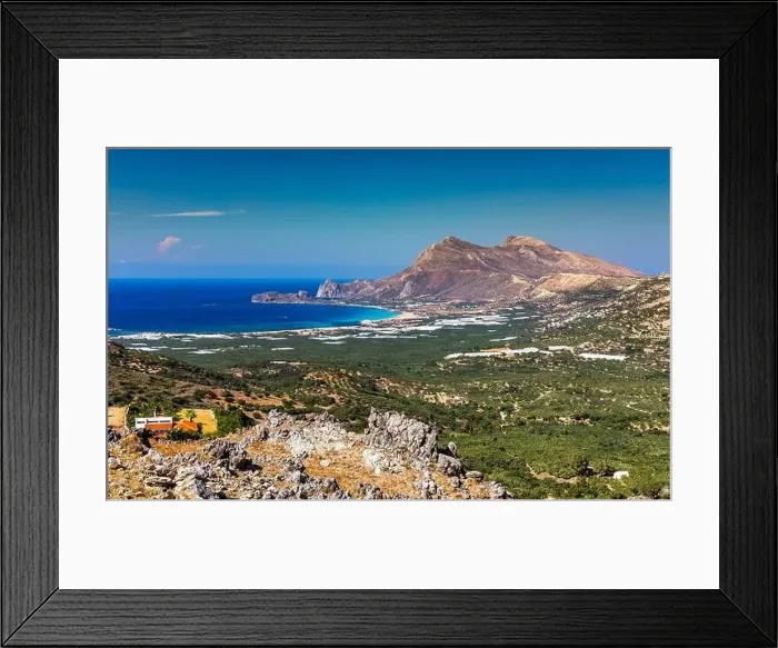 Framed Print : Shot of beautiful turquoise beach Falasarna (Falassarna) in Crete Framed Print : Shot of beautiful turquoise beach Falasarna (Falassarna) in Crete
